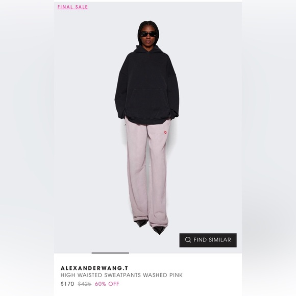 AlexanderWang 
high waisted sweatpants washed pink - Picture 1 of 16